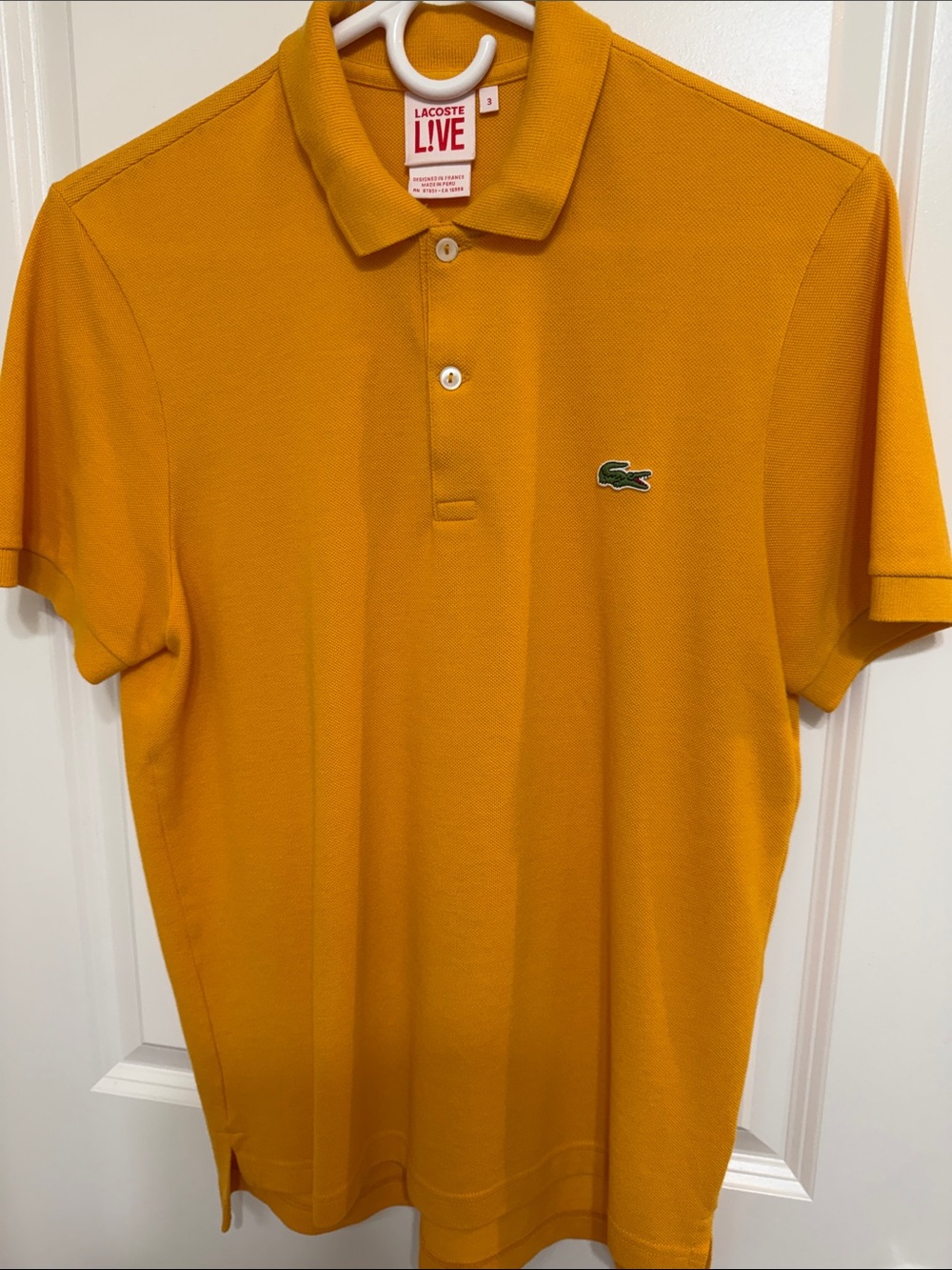 Lacoste LIVE Men’s Mustard Yellow Pique Polo
